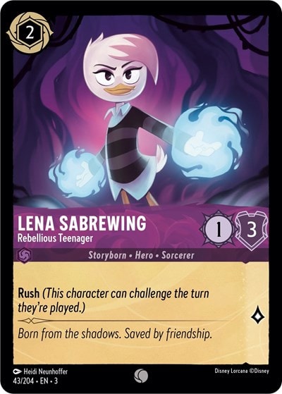 Lena Sabrewing - Rebellious Teenager 3 #43/204 (Near Mint Common) Disney Lorcana: Into the Inklands