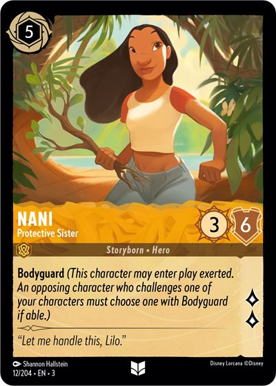 Nani - Protective Sister 3 #12/204 (Near Mint Uncommon) Disney Lorcana: Into the Inklands