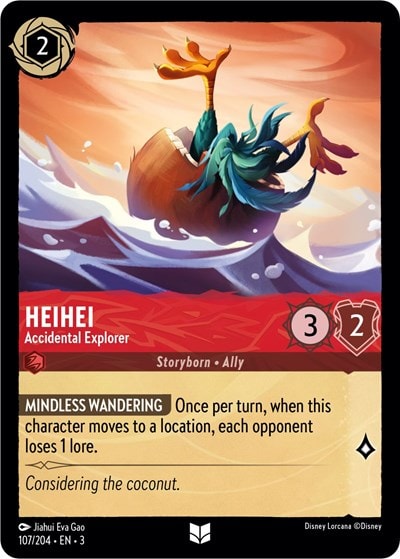HeiHei - Accidental Explorer 3 #107/204 (Near Mint Uncommon) Disney Lorcana: Into the Inklands