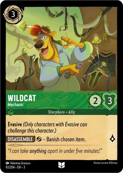Wildcat - Mechanic 3 #92/204 (Near Mint Uncommon) Disney Lorcana: Into the Inklands