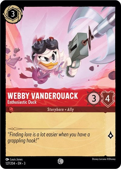 Webby Vanderquack - Enthusiastic Duck 3 #127/204 (Near Mint Common) Disney Lorcana: Into the Inklands