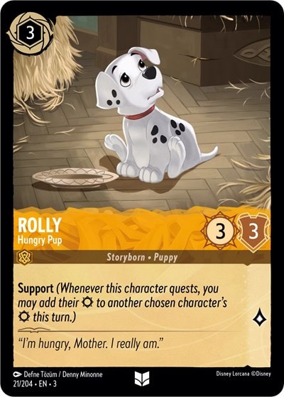 Rolly - Hungry Pup 3 #21/204 (Near Mint Uncommon) Disney Lorcana: Into the Inklands