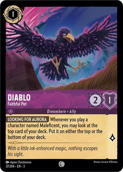 Diablo - Faithful Pet 3 #37/204 (Near Mint Common) Disney Lorcana: Into the Inklands