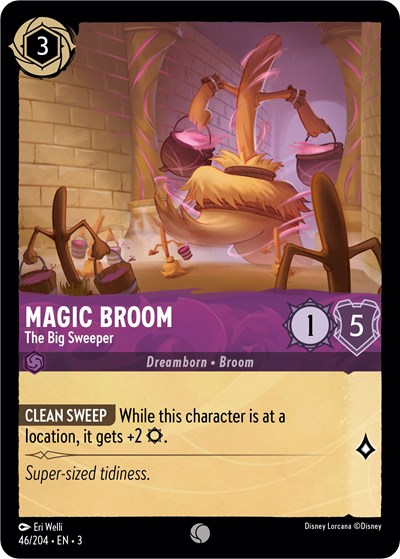 Magic Broom - The Big Sweeper 3 #46/204 (Near Mint Common) Disney Lorcana: Into the Inklands