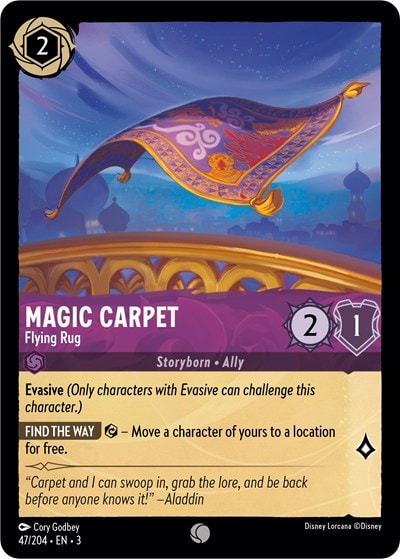 Magic Carpet - Flying Rug 3 #47/204 (Near Mint Common) Disney Lorcana: Into the Inklands