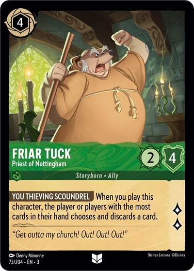 Friar Tuck - Priest of Nottingham 3 #73/204 (Near Mint Uncommon) Disney Lorcana: Into the Inklands