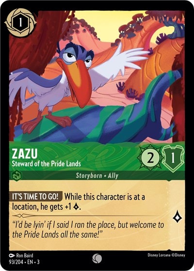 Zazu - Steward of the Pride Lands 3 #93/204 (Near Mint Common) Disney Lorcana: Into the Inklands
