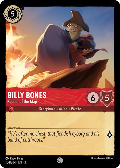 Billy Bones - Keeper of the Map 3 #104/204 (Near Mint Common) Disney Lorcana: Into the Inklands