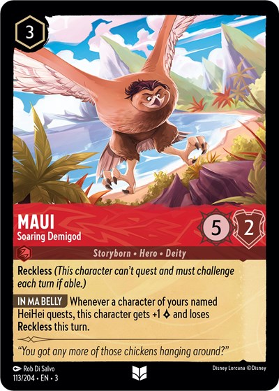 Maui - Soaring Demigod 3 #113/204 (Near Mint Uncommon) Disney Lorcana: Into the Inklands
