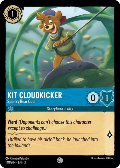 Kit Cloudkicker - Spunky Bear Cub 3 #148/204 (Near Mint Common) Disney Lorcana: Into the Inklands