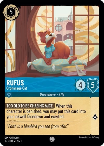 Rufus - Orphanage Cat 3 #153/204 (Near Mint Common) Disney Lorcana: Into the Inklands