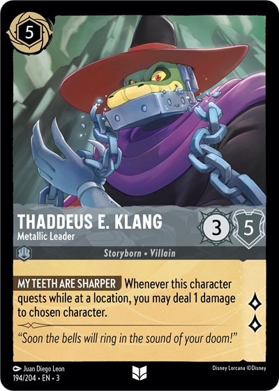 Thaddeus E. Klang - Metallic Leader 3 #194/204 (Near Mint Uncommon) Disney Lorcana: Into the Inklands