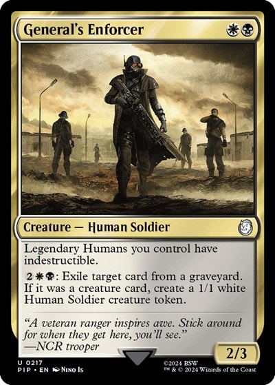 Generals Enforcer Foil PIP #217 (Near Mint Uncommon) Magic: The Gathering: Universes Beyond: Fallout