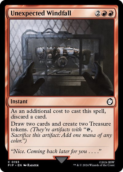 Unexpected Windfall PIP #193 (Near Mint Common) Magic: The Gathering: Universes Beyond: Fallout