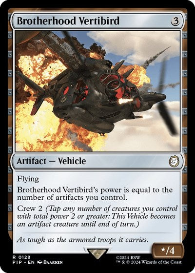 Brotherhood Vertibird PIP #128 (Near Mint Rare) Magic: The Gathering: Universes Beyond: Fallout