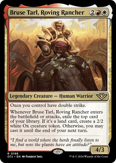Bruse Tarl Roving Rancher OTJ #198 (Near Mint Rare) Magic: The Gathering: Outlaws of Thunder Junction