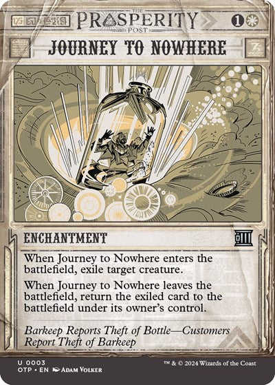 Journey to Nowhere Foil OTP #3 (Near Mint Uncommon) Magic: The Gathering: Outlaws of Thunder Junction: Breaking News