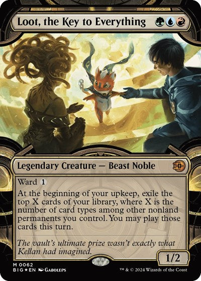 Loot the Key to Everything Showcase Raised Foil Foil BIG #62 (Near Mint Mythic Rare) Magic: The Gathering: Outlaws of Thunder Junction: The Big Score