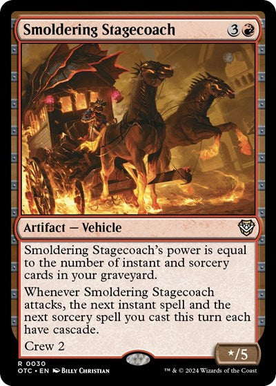 Smoldering Stagecoach OTC #30 (Near Mint Rare) Magic: The Gathering: Commander: Outlaws of Thunder Junction