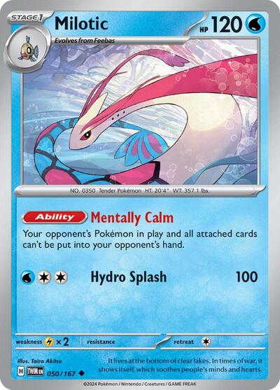 Milotic Reverse Holofoil TWM #050/167 (Near Mint Uncommon) Pokemon: SV06: Twilight Masquerade