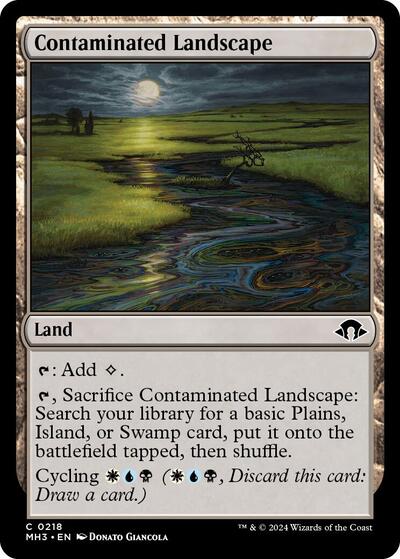Contaminated Landscape MH3 #218 (Near Mint Common) Magic: The Gathering: Modern Horizons 3