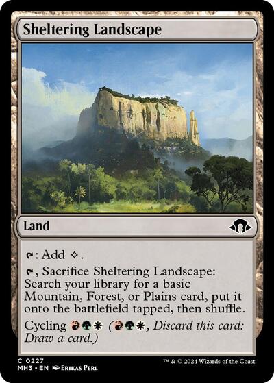 Sheltering Landscape MH3 #227 (Near Mint Common) Magic: The Gathering: Modern Horizons 3