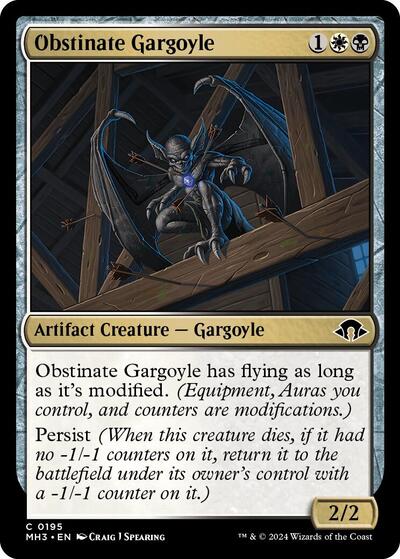 Obstinate Gargoyle MH3 #195 (Near Mint Common) Magic: The Gathering: Modern Horizons 3
