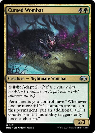 Cursed Wombat MH3 #181 (Near Mint Uncommon) Magic: The Gathering: Modern Horizons 3