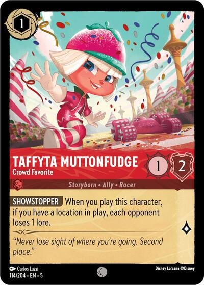 Taffyta Muttonfudge - Crowd Favorite 5 #114/204 (Near Mint Common) Disney Lorcana: Shimmering Skies