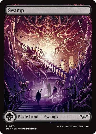 Swamp 0274 Full Art DSK #274 (Near Mint Land) Magic: The Gathering: Duskmourn: House of Horror