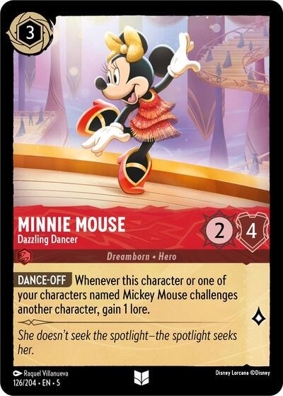 Minnie Mouse - Dazzling Dancer 5 #126/204 (Near Mint Uncommon) Disney Lorcana: Shimmering Skies