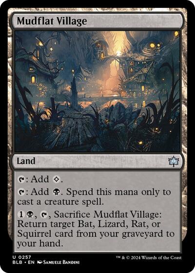 Mudflat Village BLB #257 (Near Mint Uncommon) Magic: The Gathering: Bloomburrow