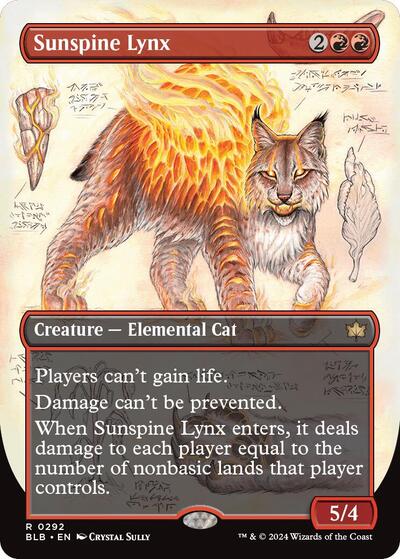 Sunspine Lynx Borderless Foil BLB #292 (Near Mint Rare) Magic: The Gathering: Bloomburrow