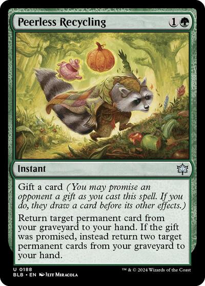 Peerless Recycling BLB #188 (Near Mint Uncommon) Magic: The Gathering: Bloomburrow