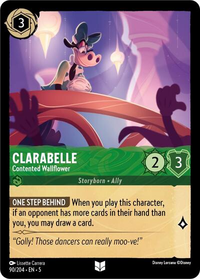 Clarabelle - Contented Wallflower 5 #90/204 (Near Mint Uncommon) Disney Lorcana: Shimmering Skies