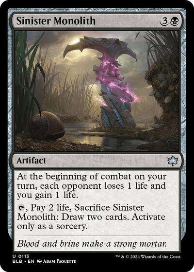 Sinister Monolith BLB #113 (Near Mint Uncommon) Magic: The Gathering: Bloomburrow