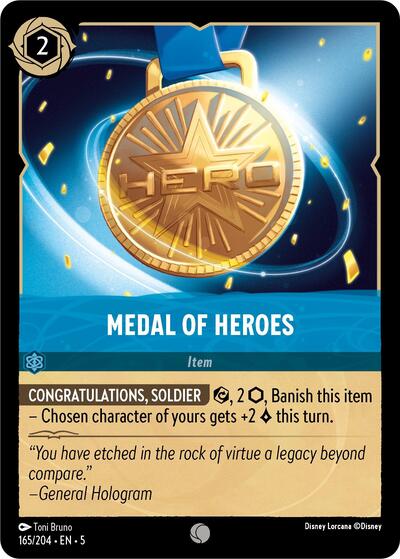 Medal of Heroes 5 #165/204 (Near Mint Common) Disney Lorcana: Shimmering Skies
