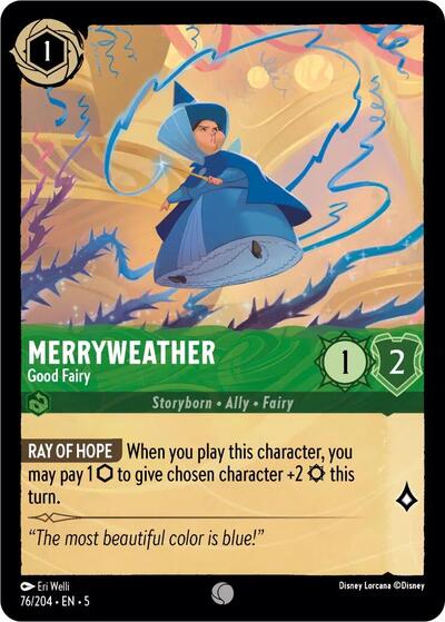 Merryweather - Good Fairy 5 #76/204 (Near Mint Common) Disney Lorcana: Shimmering Skies