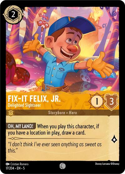 Fix-It Felix, Jr. - Delighted Sightseer 5 #17/204 (Near Mint Common) Disney Lorcana: Shimmering Skies