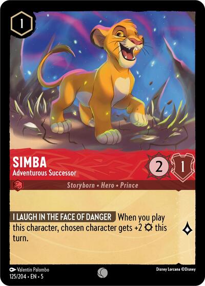 Simba - Adventurous Successor 5 #125/204 (Near Mint Common) Disney Lorcana: Shimmering Skies