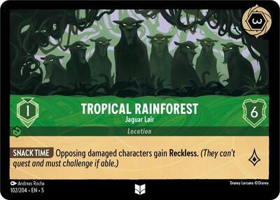 Tropical Rainforest - Jaguar Lair 5 #102/204 (Near Mint Uncommon) Disney Lorcana: Shimmering Skies