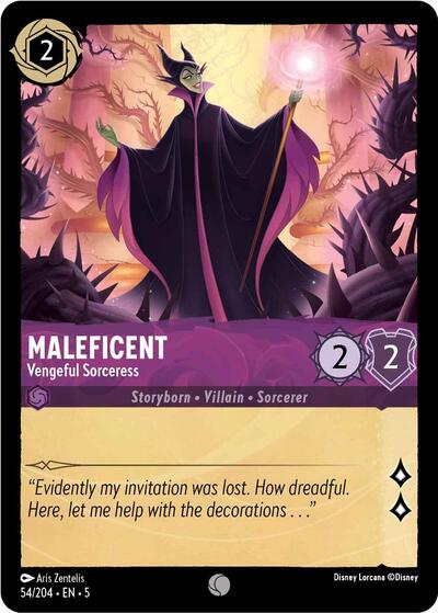 Maleficent - Vengeful Sorceress 5 #54/204 (Near Mint Common) Disney Lorcana: Shimmering Skies