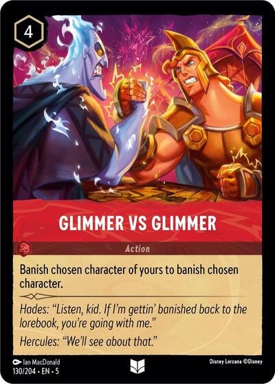 Glimmer vs Glimmer 5 #130/204 (Near Mint Uncommon) Disney Lorcana: Shimmering Skies