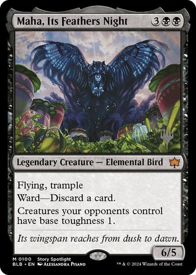 Maha Its Feathers Night PPBLB #100p (Lightly Played Mythic Rare) Magic: The Gathering: Promo Pack: Bloomburrow