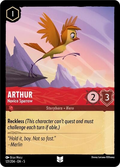 Arthur - Novice Sparrow 5 #121/204 (Near Mint Uncommon) Disney Lorcana: Shimmering Skies