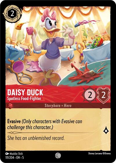 Daisy Duck - Spotless Food-Fighter 5 #111/204 (Near Mint Common) Disney Lorcana: Shimmering Skies