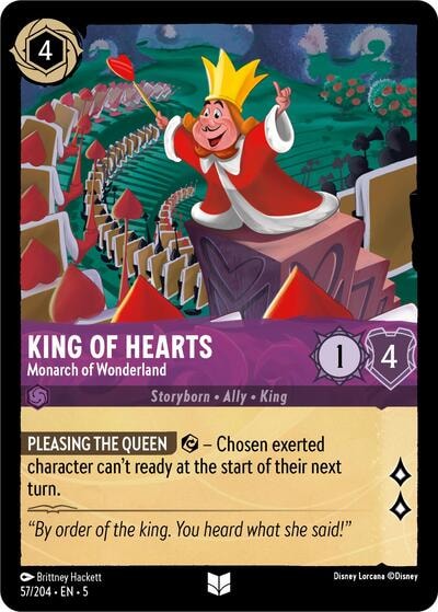 King of Hearts - Monarch of Wonderland 5 #57/204 (Near Mint Uncommon) Disney Lorcana: Shimmering Skies