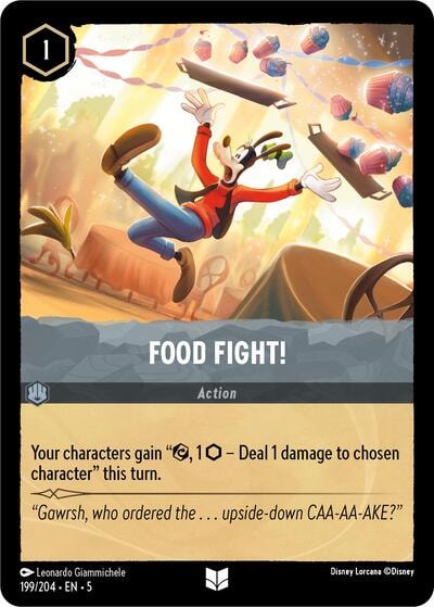 Food Fight! 5 #199/204 (Near Mint Uncommon) Disney Lorcana: Shimmering Skies