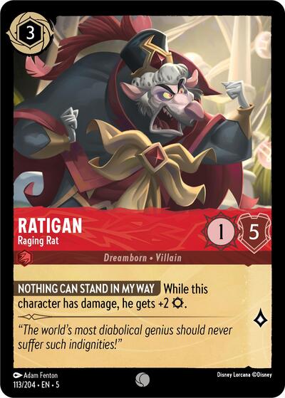 Ratigan - Raging Rat 5 #113/204 (Near Mint Common) Disney Lorcana: Shimmering Skies