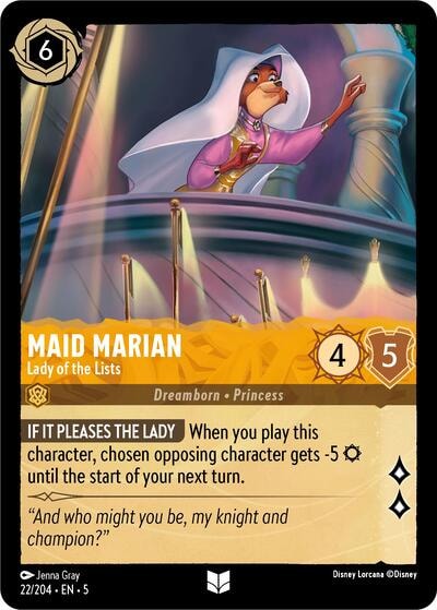 Maid Marian - Lady of the Lists 5 #22/204 (Near Mint Uncommon) Disney Lorcana: Shimmering Skies